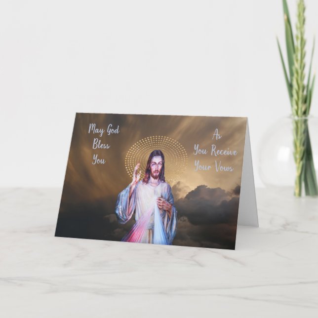 Carte Félicitations pour l'Ordination Image de Dieu (Devant)