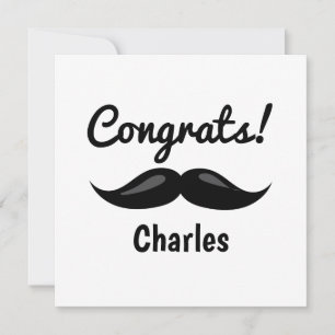 Carte Félicitations pour lui moustache