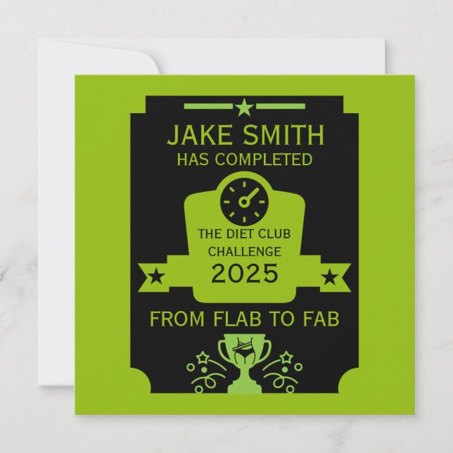 Carte Félicitations pour perte de poids (Devant)