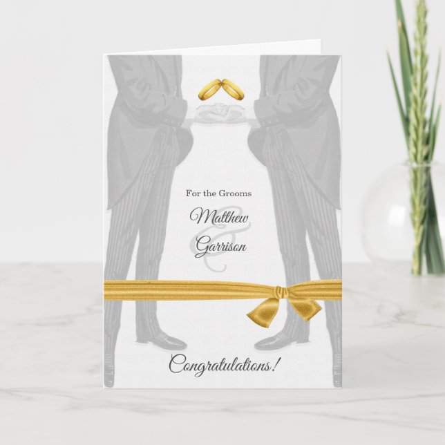 Carte Félicitations pour un mariage gay Deux mariés Vint (Devant)