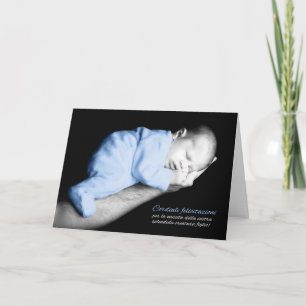 Carte Félicitations pour un nouveau bébé garçon italien 