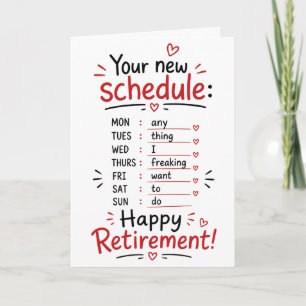 Carte Félicitations pour une retraite heureuse Calendrie
