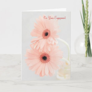 Carte Félicitations pour vos fiançailles. Gerbera rose