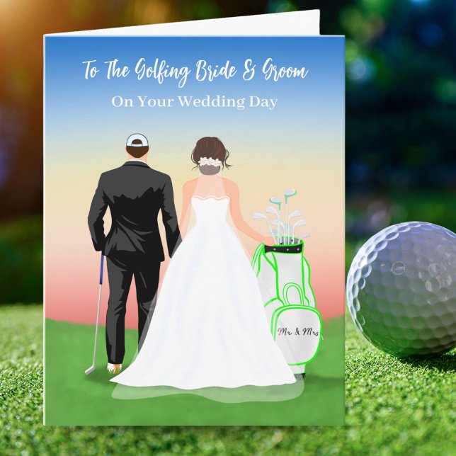 Carte Félicitations Pour Votre Couple De Golf Du Jour De (Créateur téléchargé)