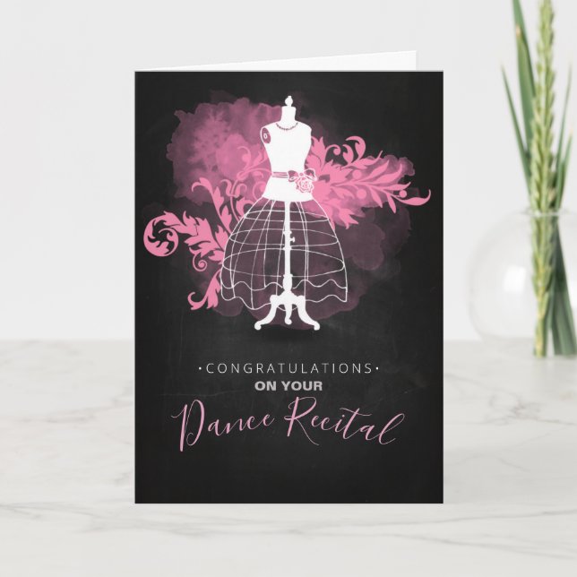 Carte Félicitations pour votre Danse Considérant Noir (Devant)