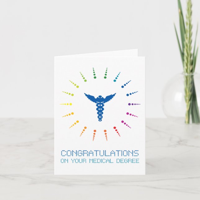 Carte félicitations pour votre diplôme médical : rainbow (Devant)