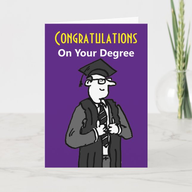 Carte Félicitations pour votre diplôme - pour un homme (Devant)