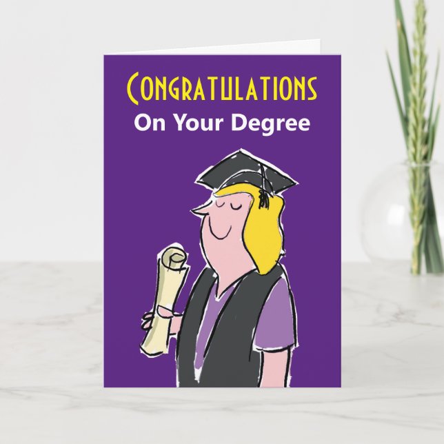 Carte Félicitations pour votre diplôme - pour une femme (Devant)