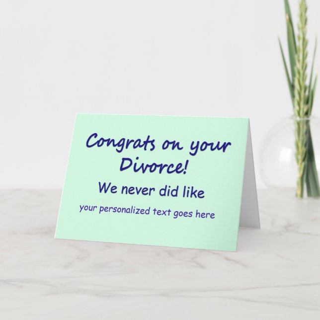 Carte Félicitations pour votre divorce (Devant)