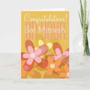 Carte Félicitations pour votre floraison Bat mitzvah