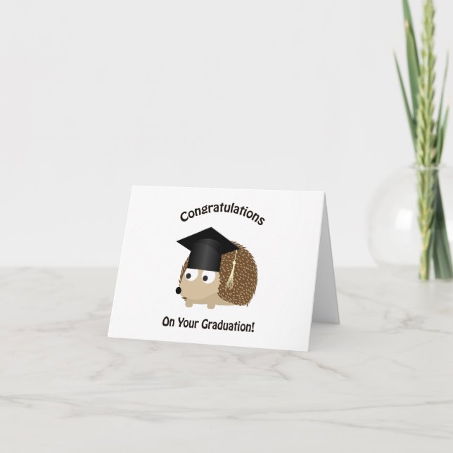 Carte Félicitations pour votre hérisson de diplôme (Devant)