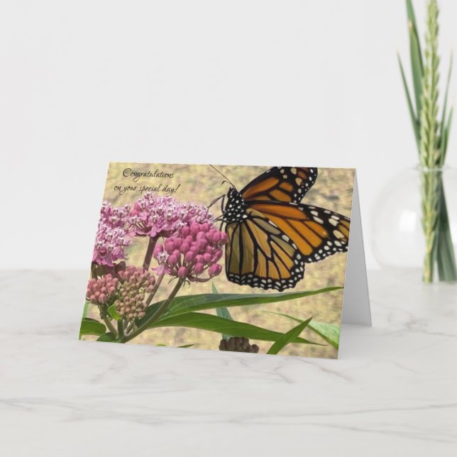 Carte Félicitations pour votre journée spéciale Monarch  (Devant)