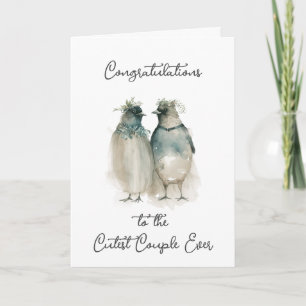 Carte Félicitations pour votre mariage   Pingouins migno