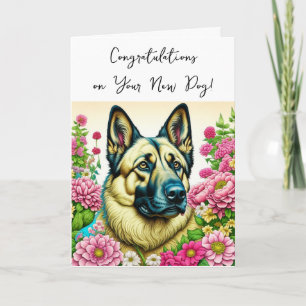 Carte Félicitations pour votre nouveau chien berger alle