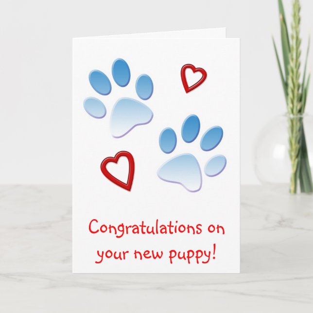 Carte Félicitations pour votre nouveau chiot (Devant)