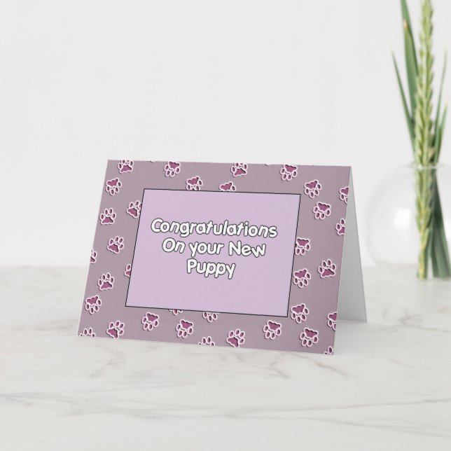 Carte Félicitations Pour Votre Nouveau Chiot (Devant)