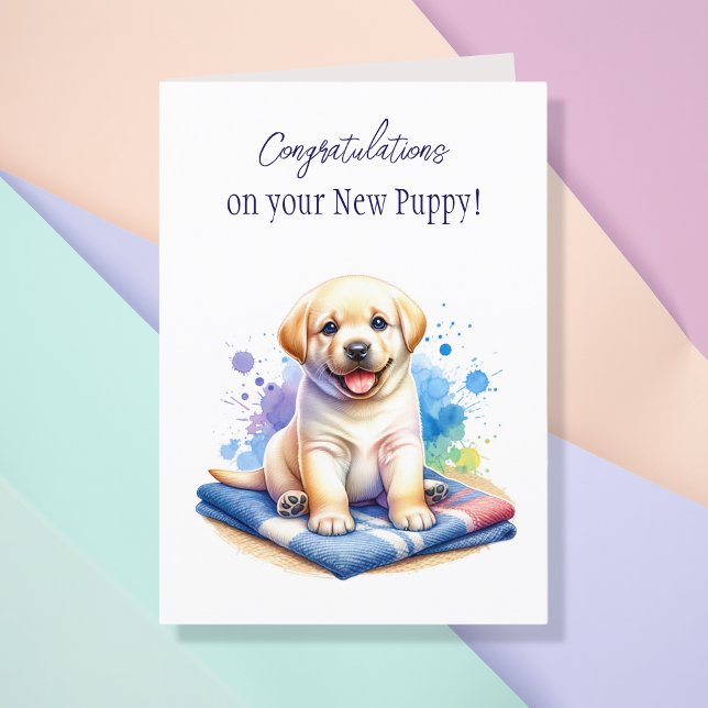 Carte Félicitations pour votre nouveau chiot ! (Créateur téléchargé)