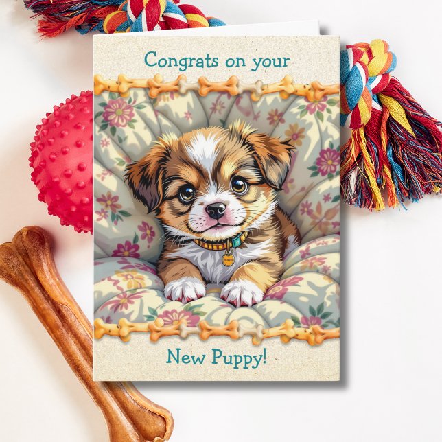 Carte Félicitations pour votre nouveau chiot (Créateur téléchargé)
