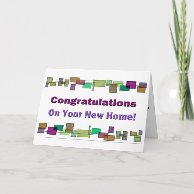 Carte Félicitations Pour Votre Nouvelle Maison ! (Devant)