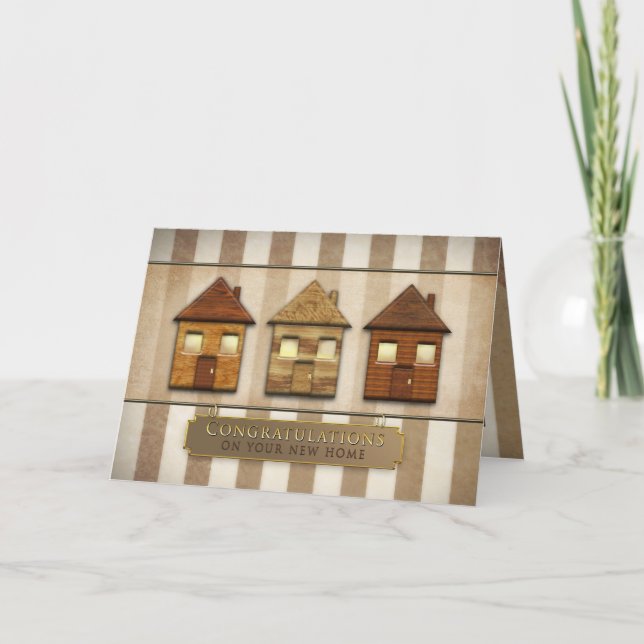 Carte Félicitations pour votre Nouvelle Maison - Brown/M (Devant)