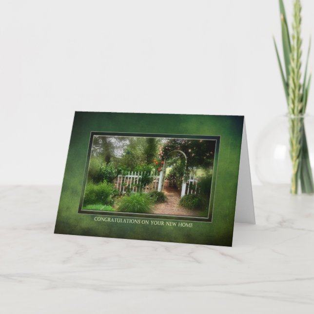 Carte Félicitations pour votre nouvelle maison - Jardin  (Devant)
