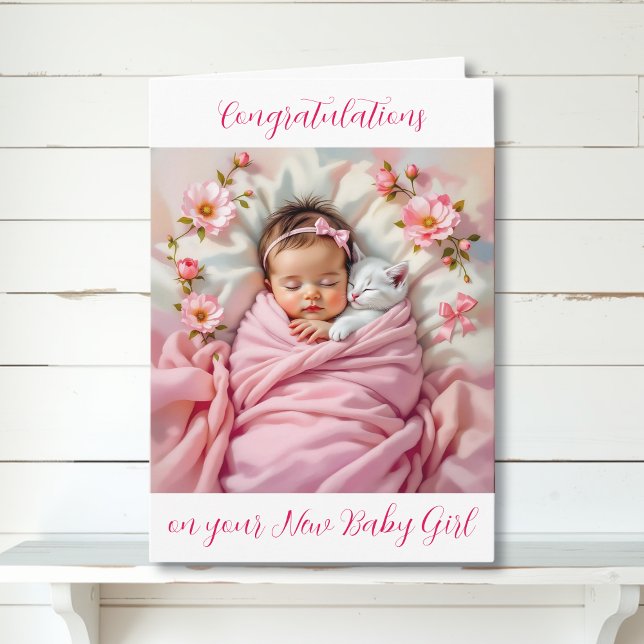 Carte Félicitations pour votre nouvelle petite fille (Créateur téléchargé)