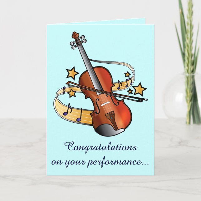 Carte Félicitations pour votre performance musicale (Devant)