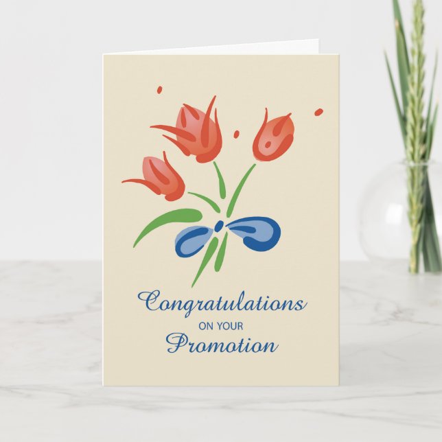 Carte Félicitations pour votre promotion Bouquet rouge (Devant)