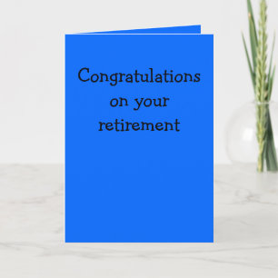 Carte Félicitations pour votre retraite