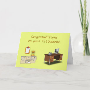Carte Félicitations pour votre retraite Bureau de retrai
