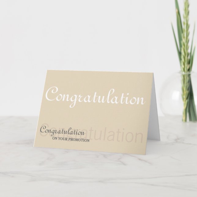 Carte Félicitations pour votre typographie promotionnell (Devant)