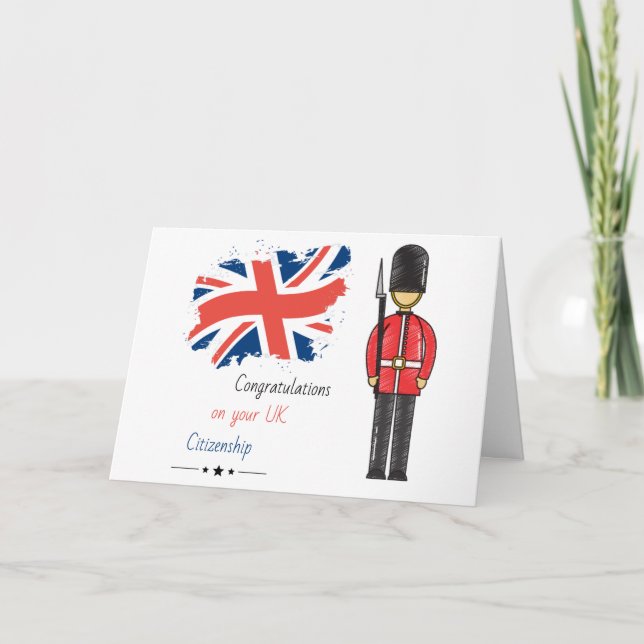 Carte Félicitations pour votre UK Citizenship Union Jack (Devant)