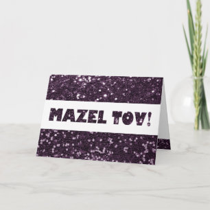 Carte Félicitations pourpres de Mazel Tov de parties