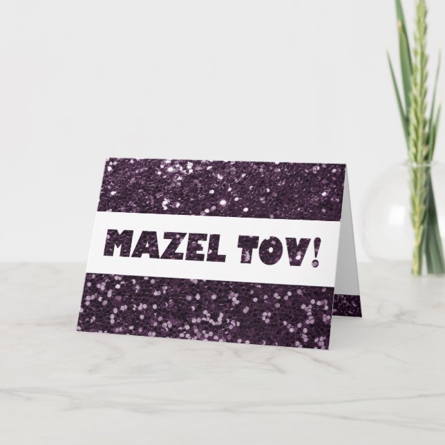 Carte Félicitations pourpres de Mazel Tov de parties (Devant)