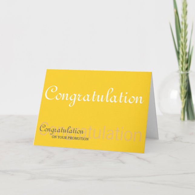 Carte Félicitations Promotionnels Typographie Jaune (Devant)