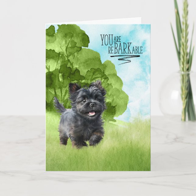 Carte Félicitations reBARKable Affenpinscher Chien (Devant)