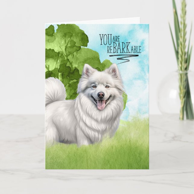 Carte Félicitations reBARKable American Eskimo Dog (Devant)