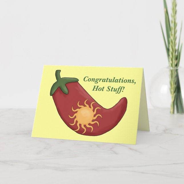 Carte Félicitations Red Chili Pepper Card - Western (Devant)