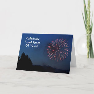 Carte Félicitations - Remise de diplômes - Feux d'artifi