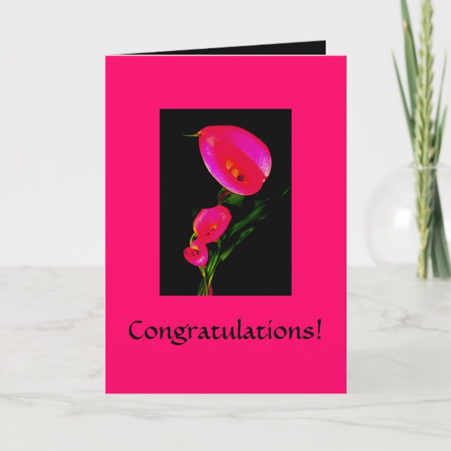 Carte Félicitations ! Rose 2 d'imaginaire de calla de ~ (Devant)