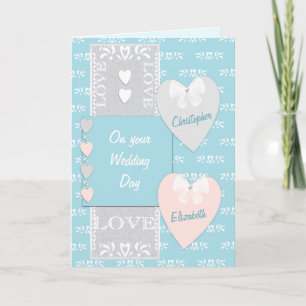 Carte Félicitations salutation de jour de mariage turquo