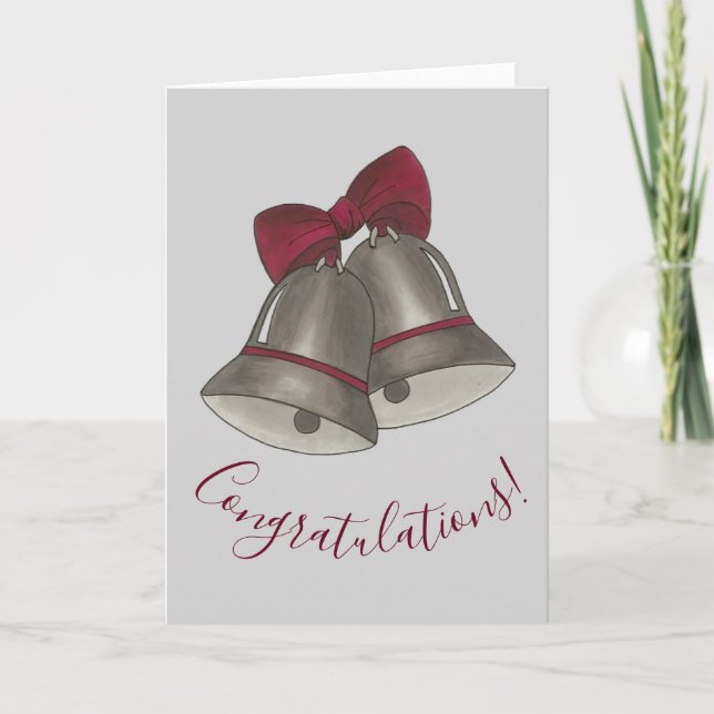 Carte Félicitations Silver Bells Mariage Anniversaire (Devant)