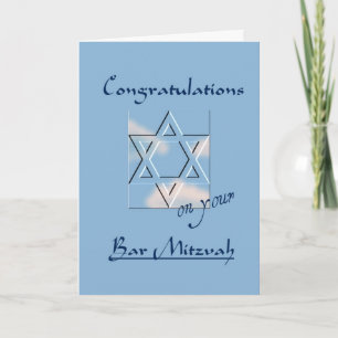 Carte Félicitations sur votre barre Mitzvah ! - Bleu