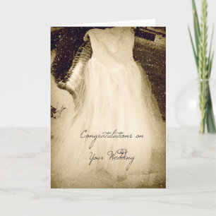 Carte Félicitations sur votre mariage, robe dans la