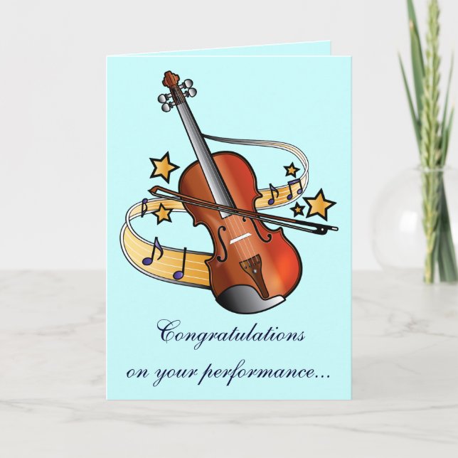 Carte Félicitations sur votre représentation de musique (Devant)