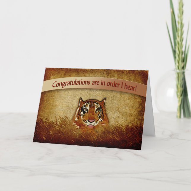 Carte Félicitations - Tiger in the Bush (Devant)
