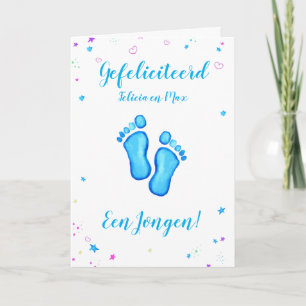 Carte Félicitations, un garçon customizable name