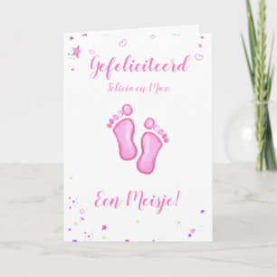 Carte Félicitations, une fille appelée customizable