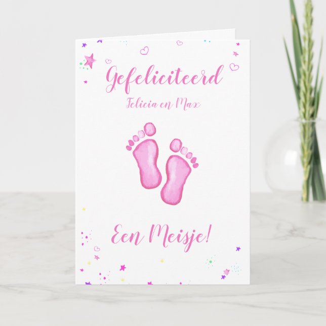 Carte Félicitations, une fille appelée customizable (Devant)