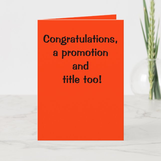 Carte Félicitations, une promotion et un titre aussi! (Devant)